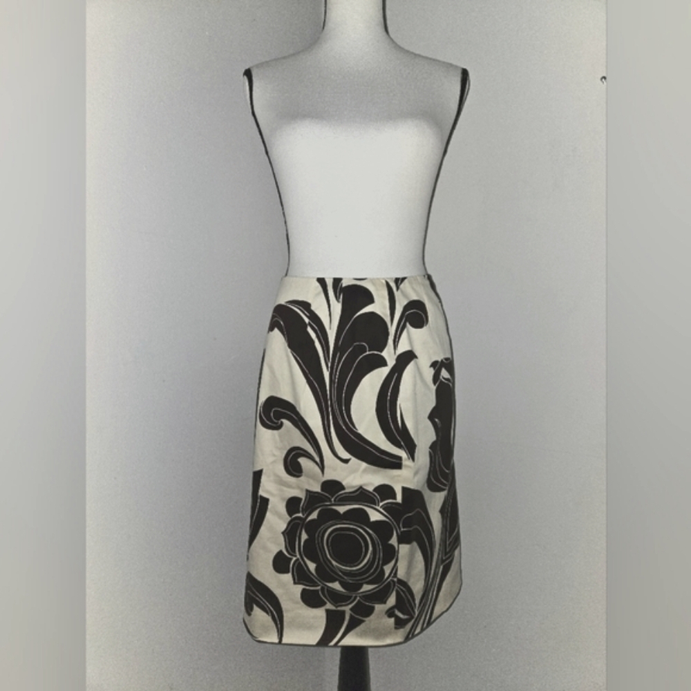 Talbots Black and White A-Line Cocktail Skirt